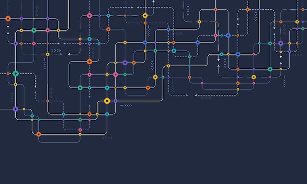 Vector digital technology blue background concept with technology