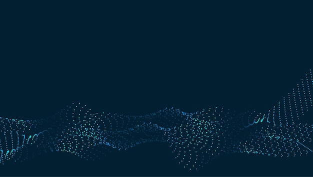 Vector digital technology flow wave background dots line motion particles lines of vector illustration