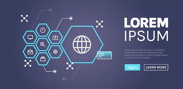 Vector digital technology transformation business and network data system concept flat vector illustration