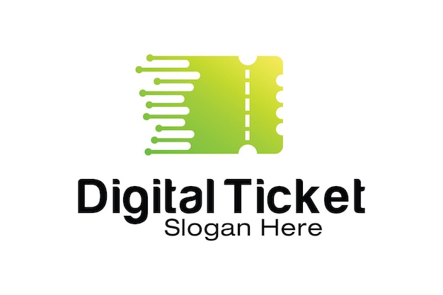 Vector digital ticket logo design template