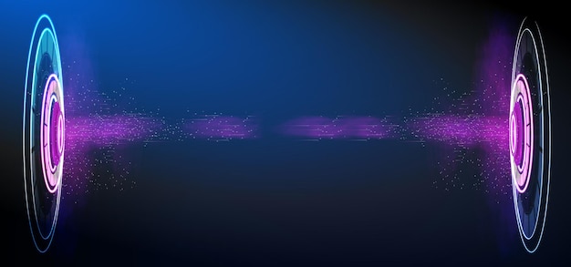 Vector digital vortex creating a mesmerizing light display with vibrant colors at night