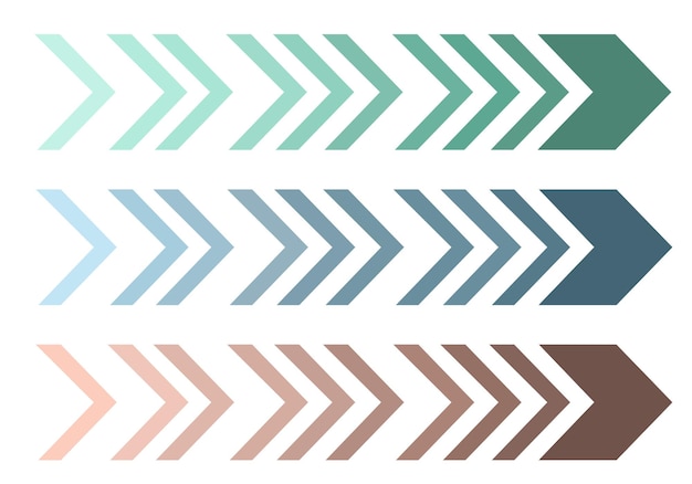 Vector directional arrow sign. gradation of pastel colors