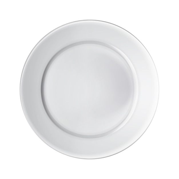 Vector directly above shot of empty plate against white background