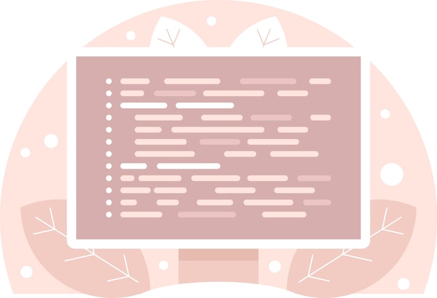 Vector display screen with program code workplace of a programmer vector graphics