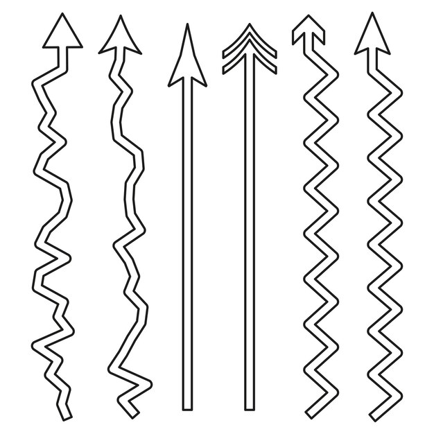 Vector diverse arrow set directional line shapes navigation vector elements path indication symbols