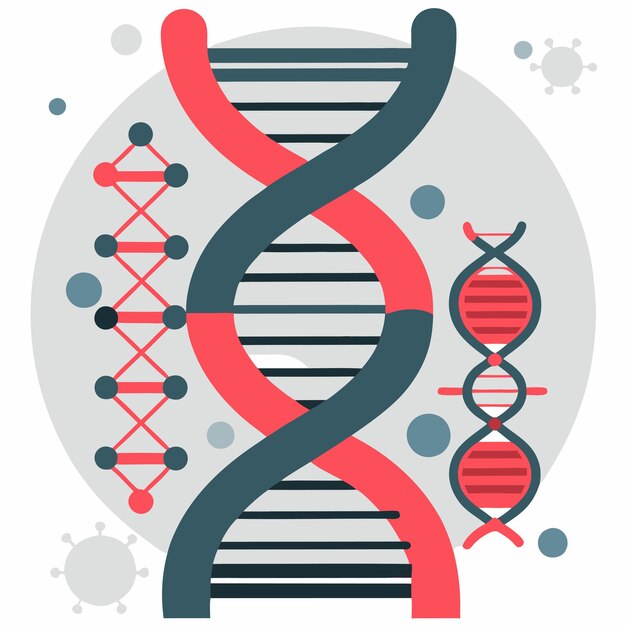 Vector dna structure visualization in vibrant colors