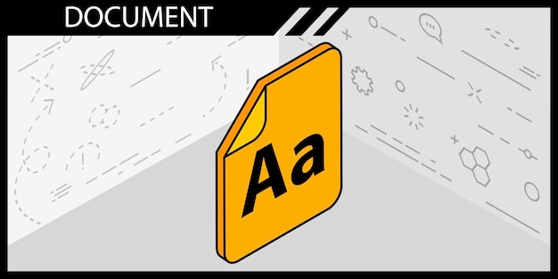 Vector document isometric design icon vector web illustration 3d colorful concept