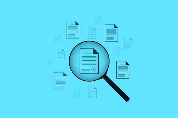 Vector document review and quality control concept background vector art