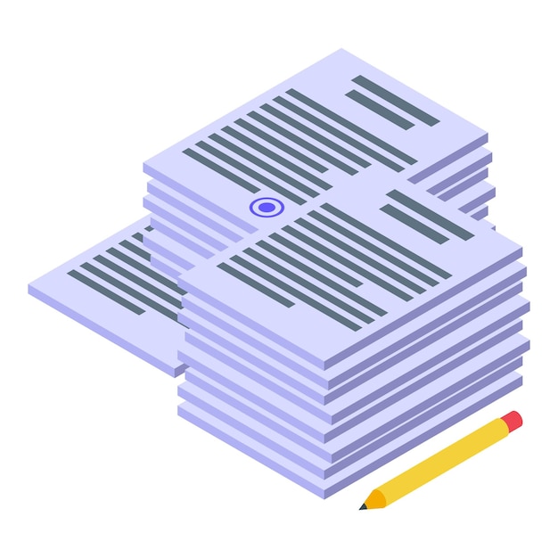 Vector documents rush job icon isometric of documents rush job vector icon for web design isolated on white background