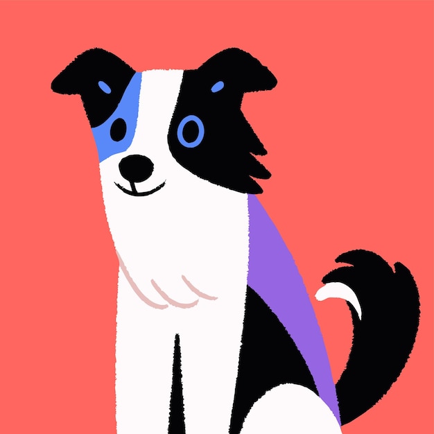 Vector a dog with a scarf on its head is wearing a scarf