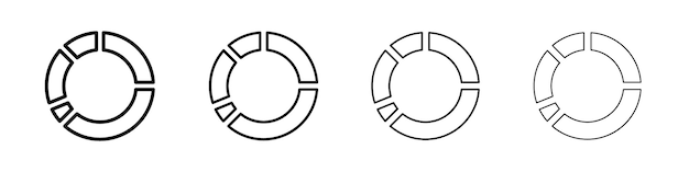 Vector donut chart icon linear logo isolated
