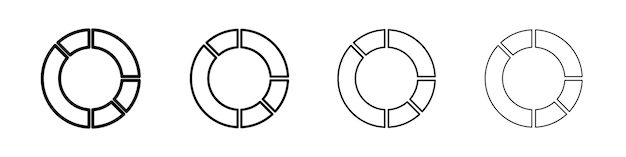 Vector donut chart icon linear logo isolated
