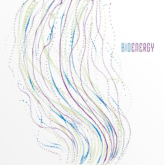 Vector dots particles flowing array vector abstract background, biology science theme design, dynamic elements in motion.