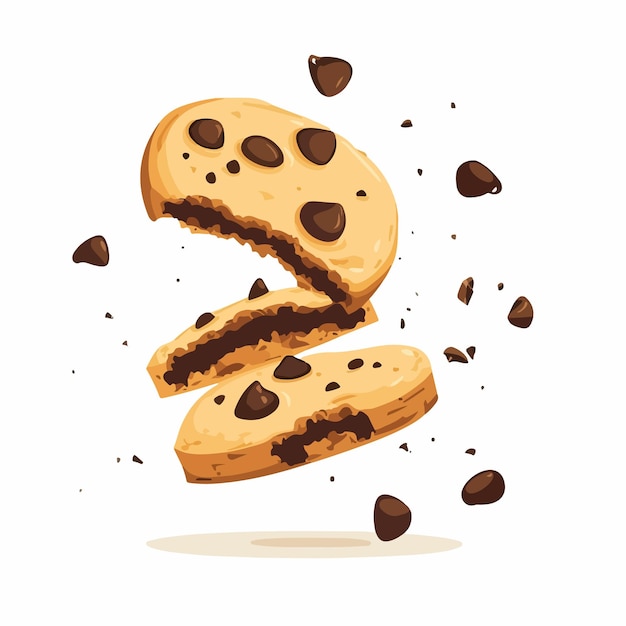 Vector double cookies vector illustration for breakfast ideas