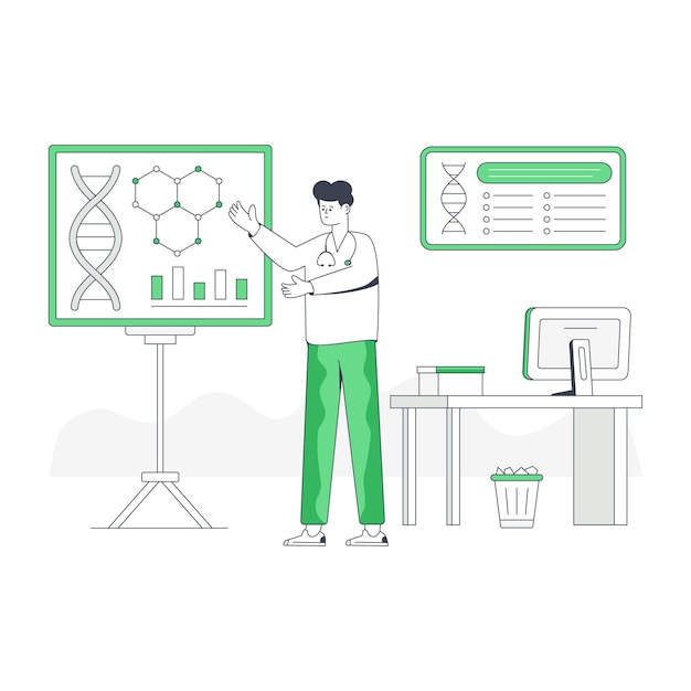 Vector download premium flat illustration of pharmacist