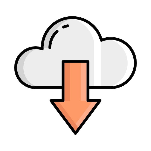 Vector downloading vector icon isolated on white background