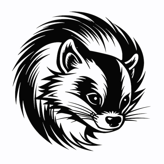 Vector a drawing of a badger that has a head that says badger.