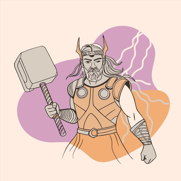 Vector a drawing of a knight with a sword and shield