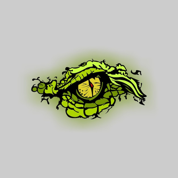 Vector a drawing of a lizard with a yellow face and a green dragon on it
