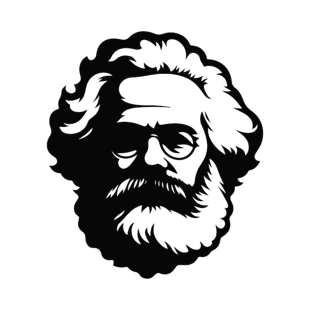 Vector a drawing of a man with a beard and mustache