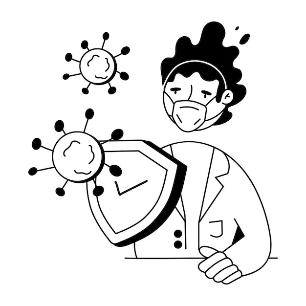 Vector a drawing of a man with a sun on his face