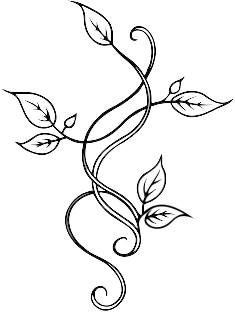 Vector a drawing of a snake with a flower on it