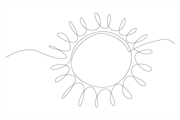 Vector a drawing of a sun with a line drawn on it