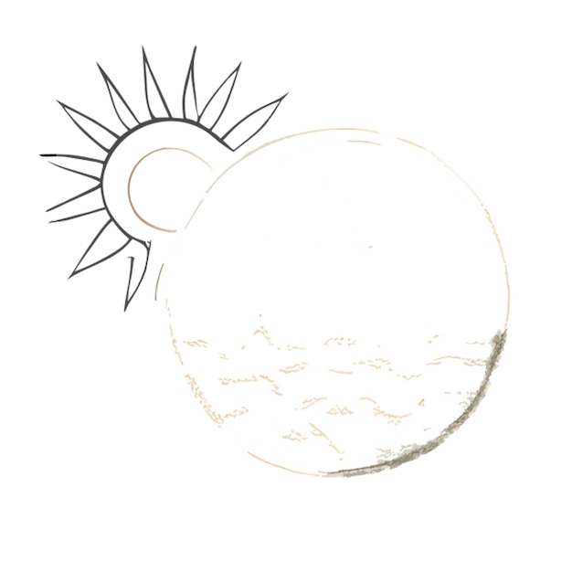 Vector a drawing of a sun with the words  sun  on it