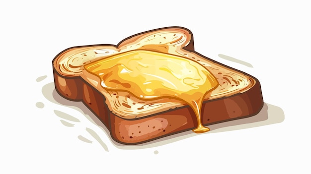 Vector a drawing of a toast with butter on it