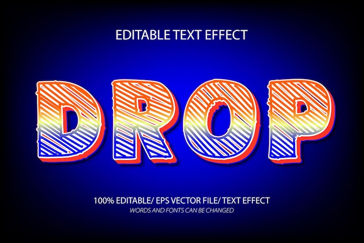 Drop editable text effect and editable text style