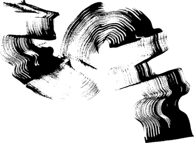 Vector dry brush wave broad stroke element