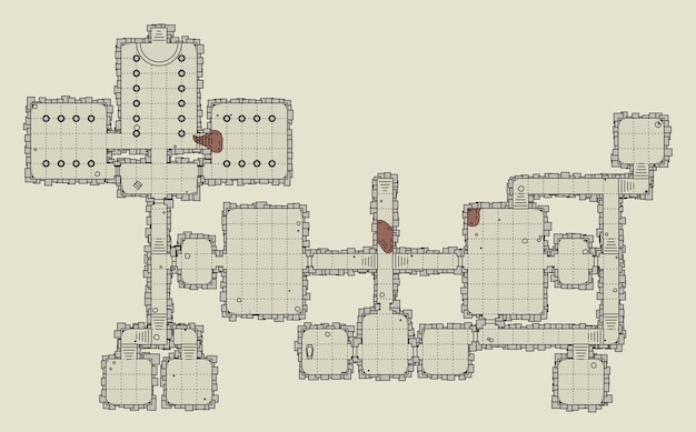 Vector dungeon game asset top view vector illustration