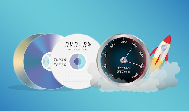 Vector dvd disk with speed meter