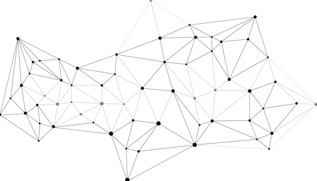 Vector dynamic abstract network mesh background with colorful connected nodes and geometric lines representing digital communication big data connections and futuristic technology structure design