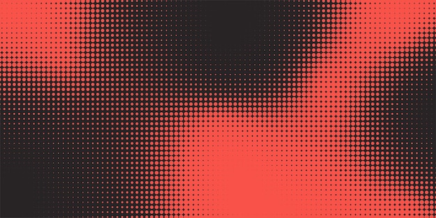 Vector dynamic abstract pattern with red and black dots creating visual depth and texture