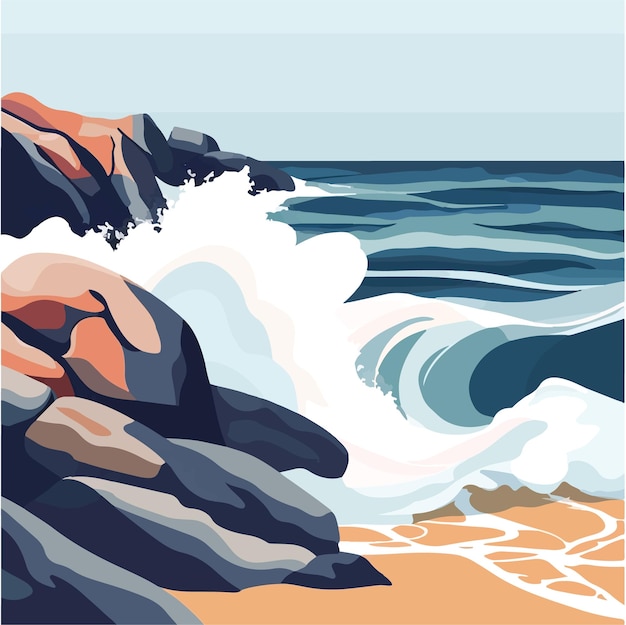 Vector dynamic abstract waves in motion vector illustration