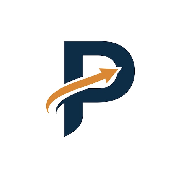 Vector dynamic p arrow logo