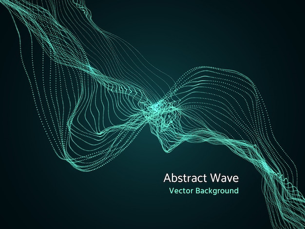 Vector dynamic particles array, 3d abstract music wave. dynamics vector concept