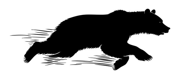 Vector a dynamic silhouette of a bear running representing wildlife and natural strength in motion