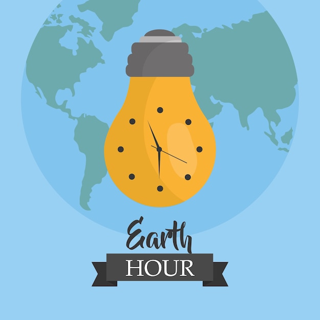 Vector earth hour environment ecology campaign world