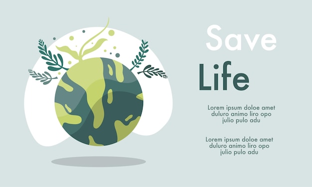 Vector earth illustration vector design for ozone and earth day event