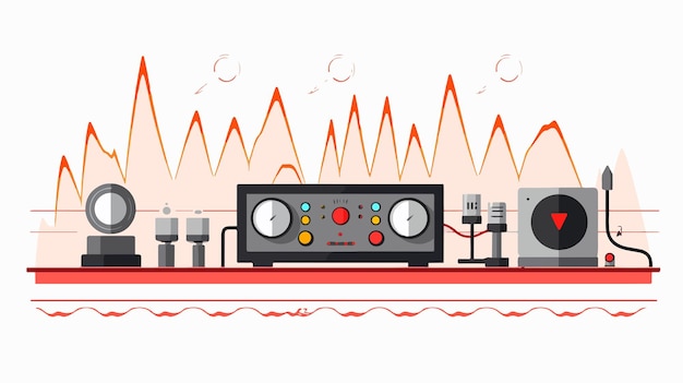 Vector earthquake seismogram music volume wave image