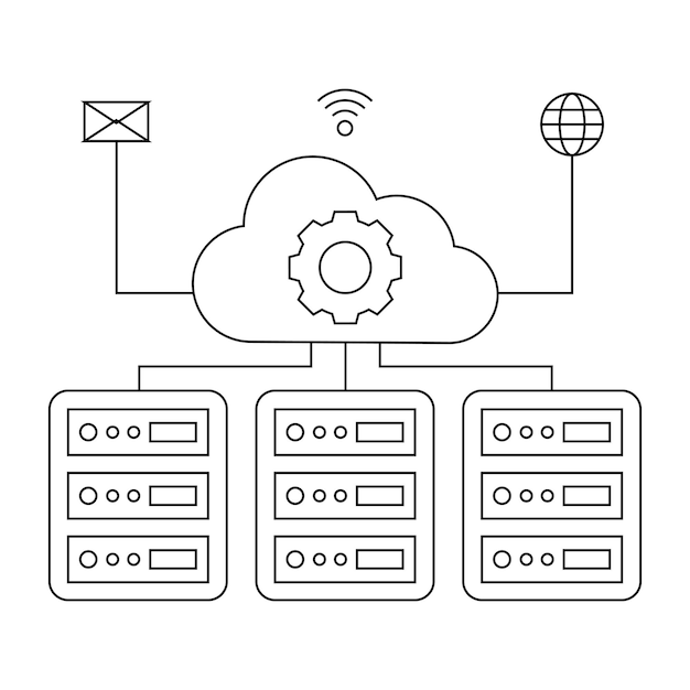 Vector an editable design illustration of web hosting