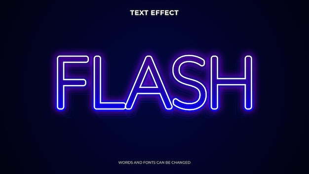 Vector editable flash text effect