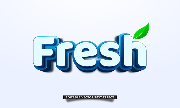 Vector editable fresh 3d vector text effect 2