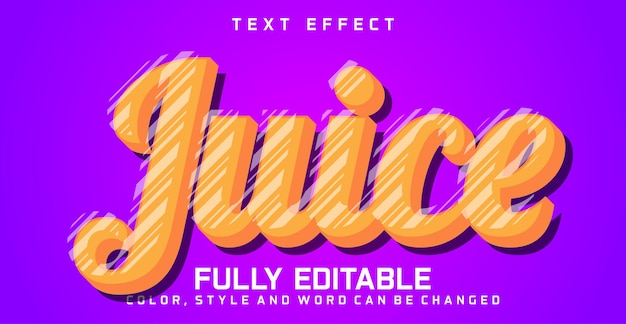 Vector editable juice text style effect