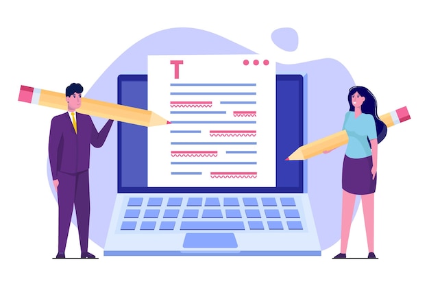 Vector editable online document illustration