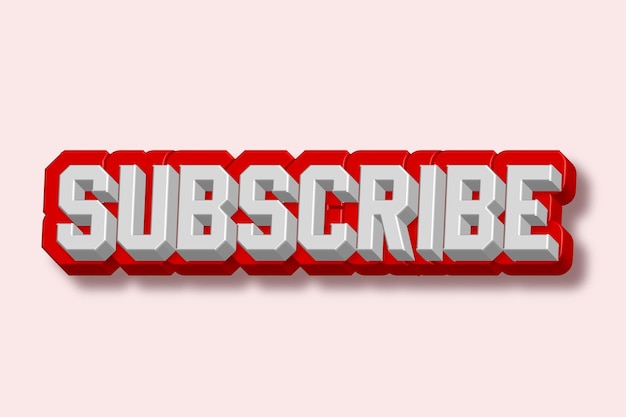 Vector editable subscribe text effect design