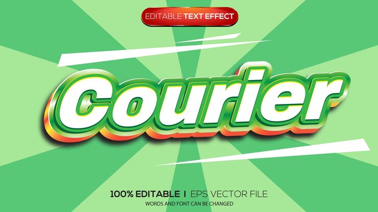 editable text effect courier theme