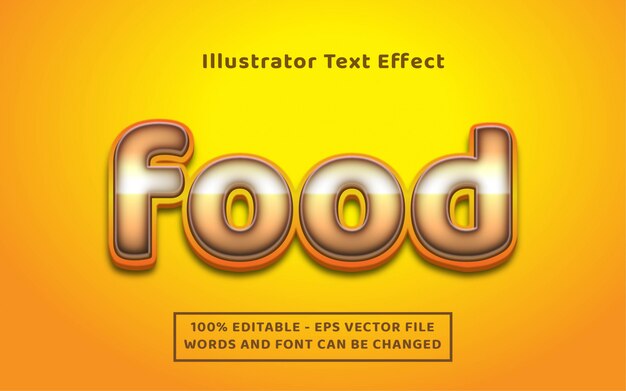 Vector editable text effect, food style illustrations